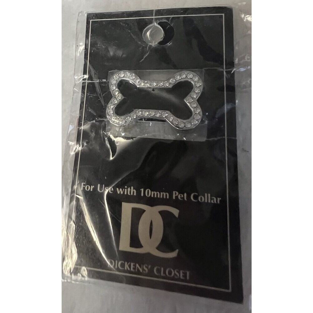 Pet Collar Dog Bone Shape Bling By Dicken’s Closet For Use With 10mm Pet Collar